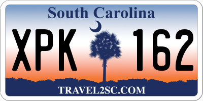 SC license plate XPK162