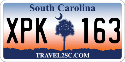 SC license plate XPK163