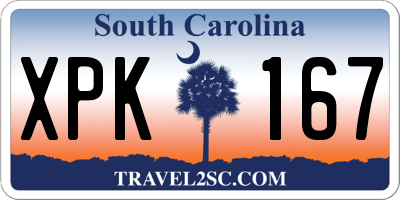 SC license plate XPK167