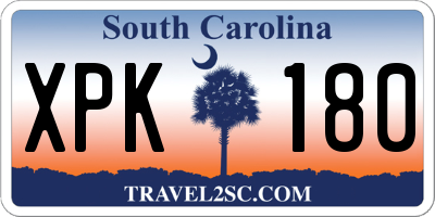 SC license plate XPK180