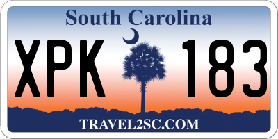 SC license plate XPK183