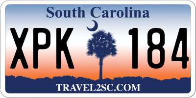 SC license plate XPK184