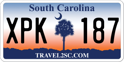 SC license plate XPK187