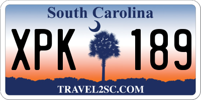 SC license plate XPK189