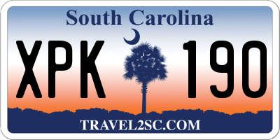 SC license plate XPK190