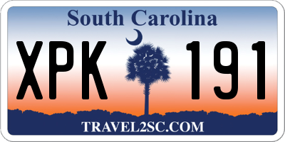 SC license plate XPK191