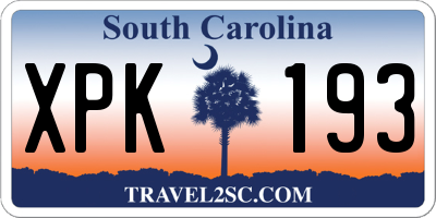 SC license plate XPK193