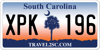 SC license plate XPK196