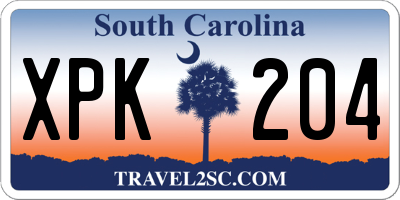 SC license plate XPK204