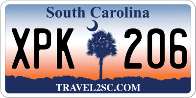 SC license plate XPK206