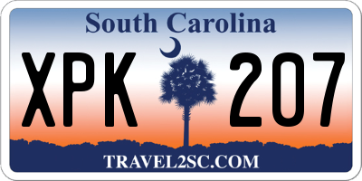 SC license plate XPK207