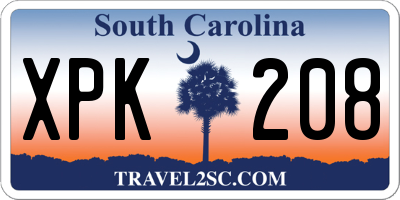 SC license plate XPK208