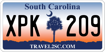 SC license plate XPK209