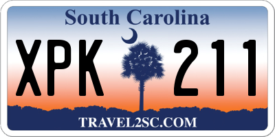SC license plate XPK211