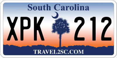 SC license plate XPK212
