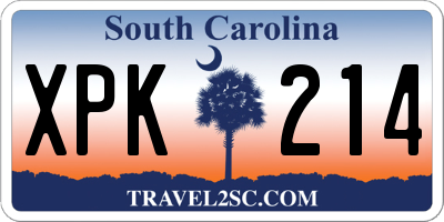 SC license plate XPK214