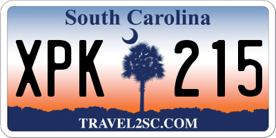SC license plate XPK215