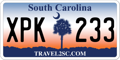 SC license plate XPK233