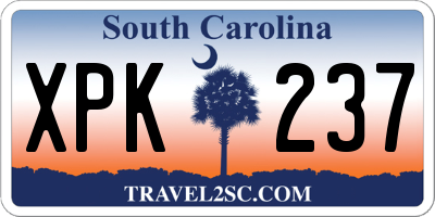 SC license plate XPK237