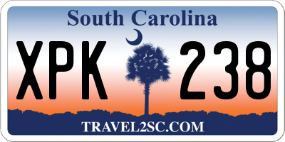 SC license plate XPK238