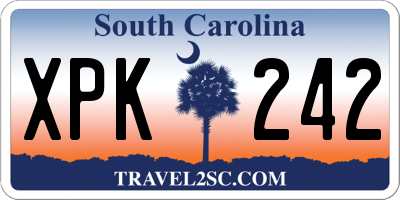 SC license plate XPK242