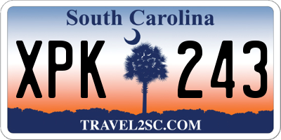 SC license plate XPK243