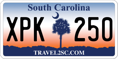 SC license plate XPK250