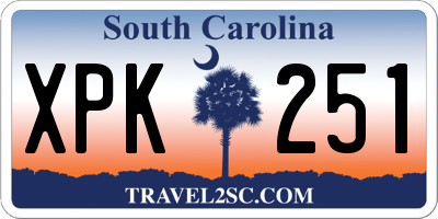 SC license plate XPK251