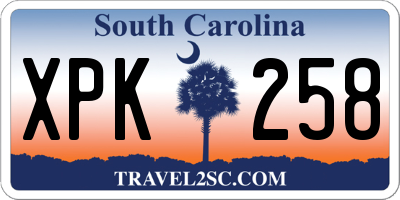 SC license plate XPK258