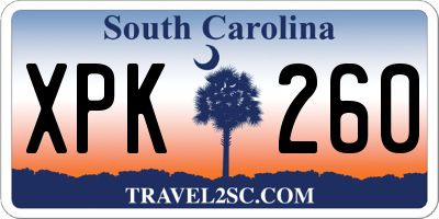 SC license plate XPK260