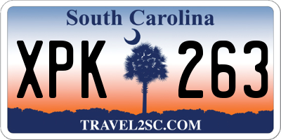 SC license plate XPK263