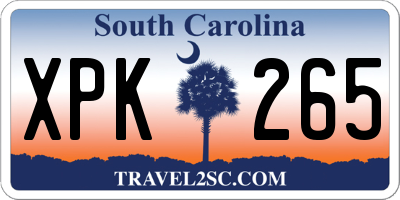 SC license plate XPK265