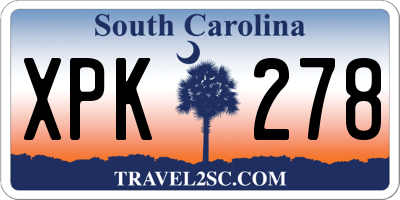 SC license plate XPK278