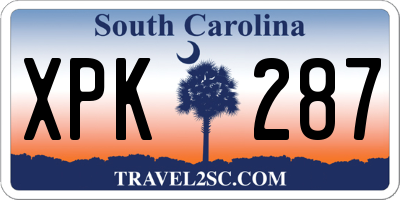 SC license plate XPK287