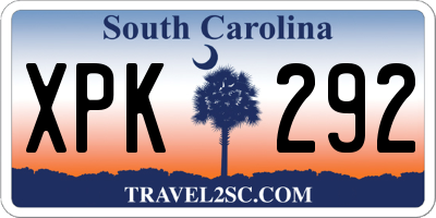SC license plate XPK292