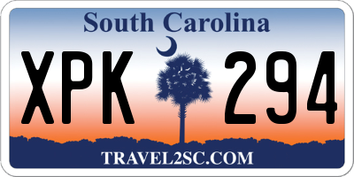 SC license plate XPK294