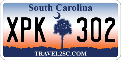SC license plate XPK302