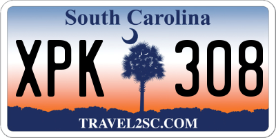 SC license plate XPK308