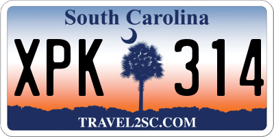 SC license plate XPK314