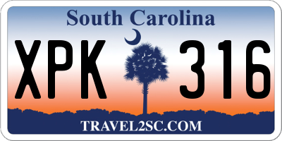 SC license plate XPK316