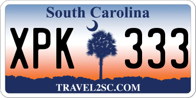 SC license plate XPK333