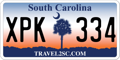 SC license plate XPK334