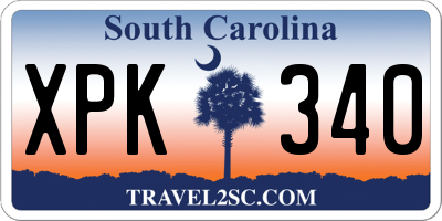 SC license plate XPK340