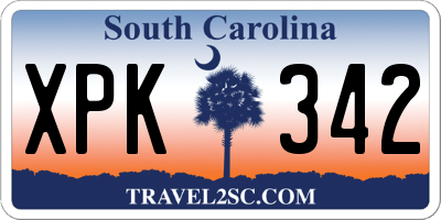 SC license plate XPK342