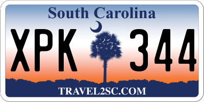 SC license plate XPK344