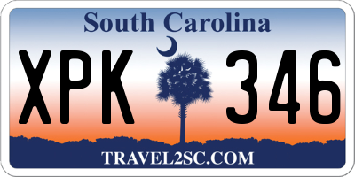 SC license plate XPK346