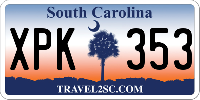 SC license plate XPK353