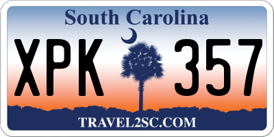 SC license plate XPK357