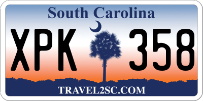 SC license plate XPK358