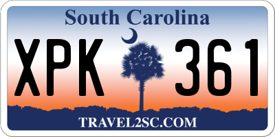 SC license plate XPK361